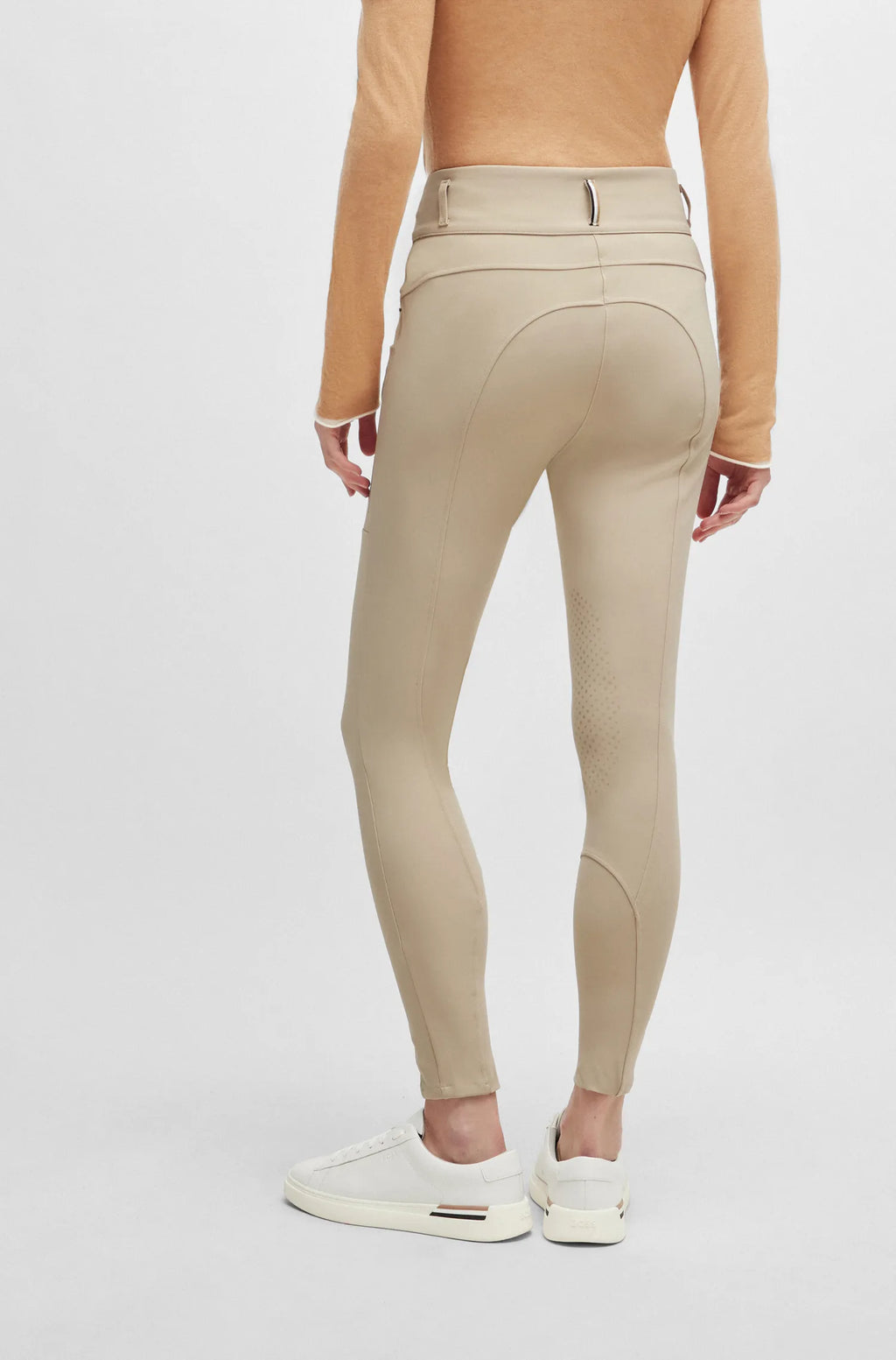 Beige | Hannah High Waist Knee Grip Breeches, back