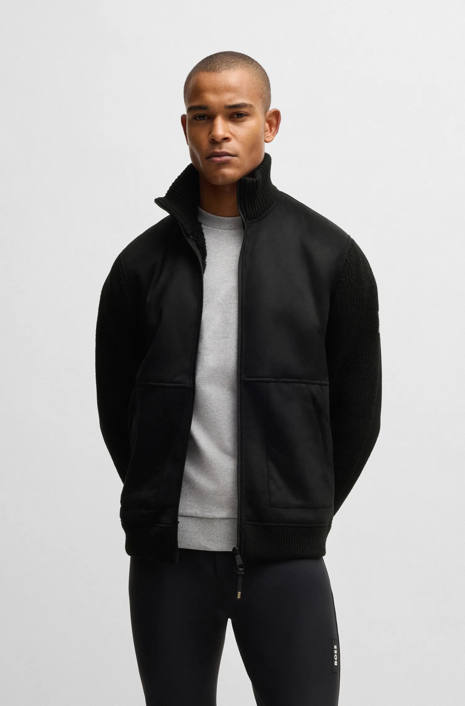 Taylor Alcantara Bomber Jacket