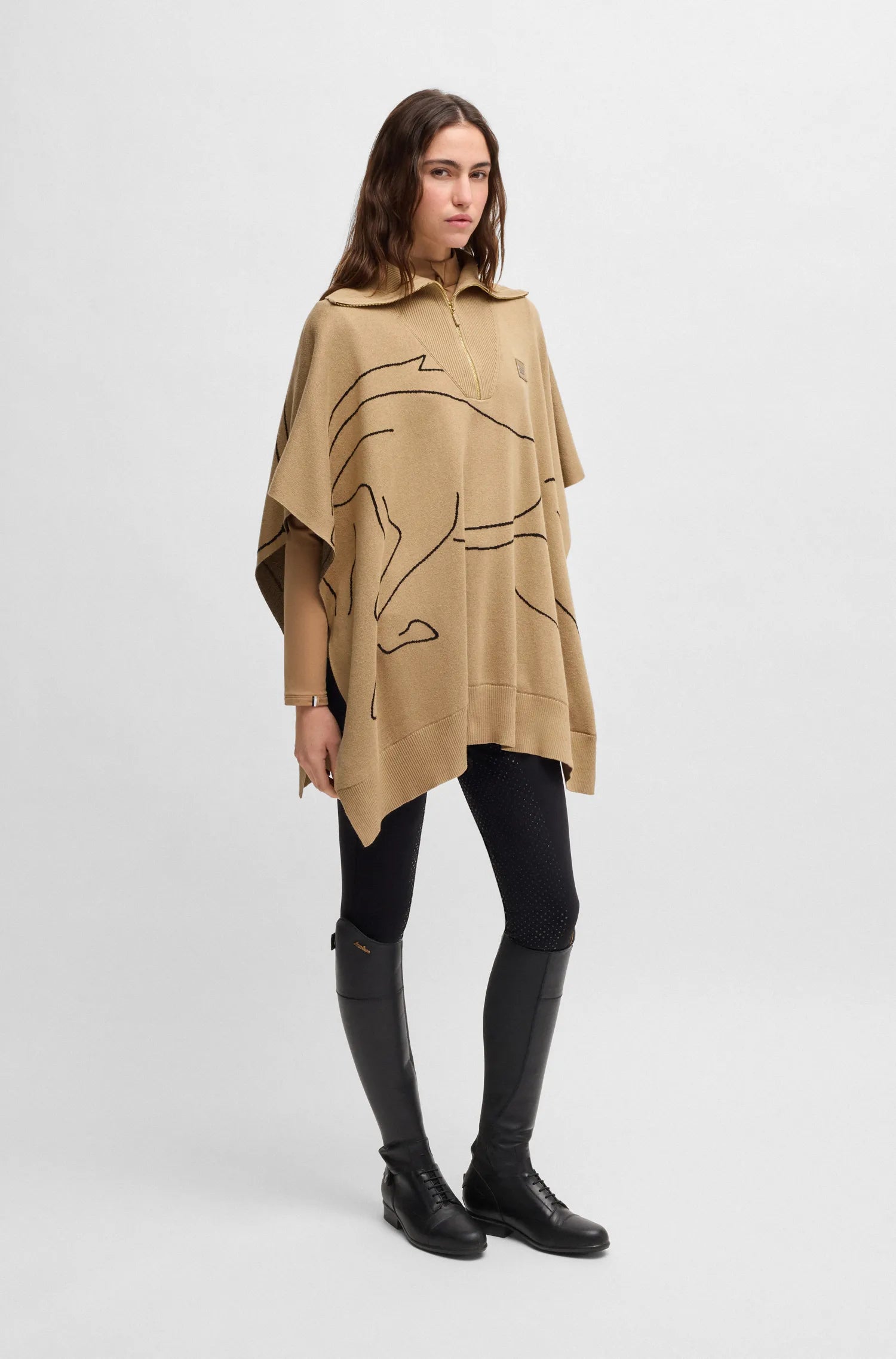 Alisha Knitwear Cape Horse