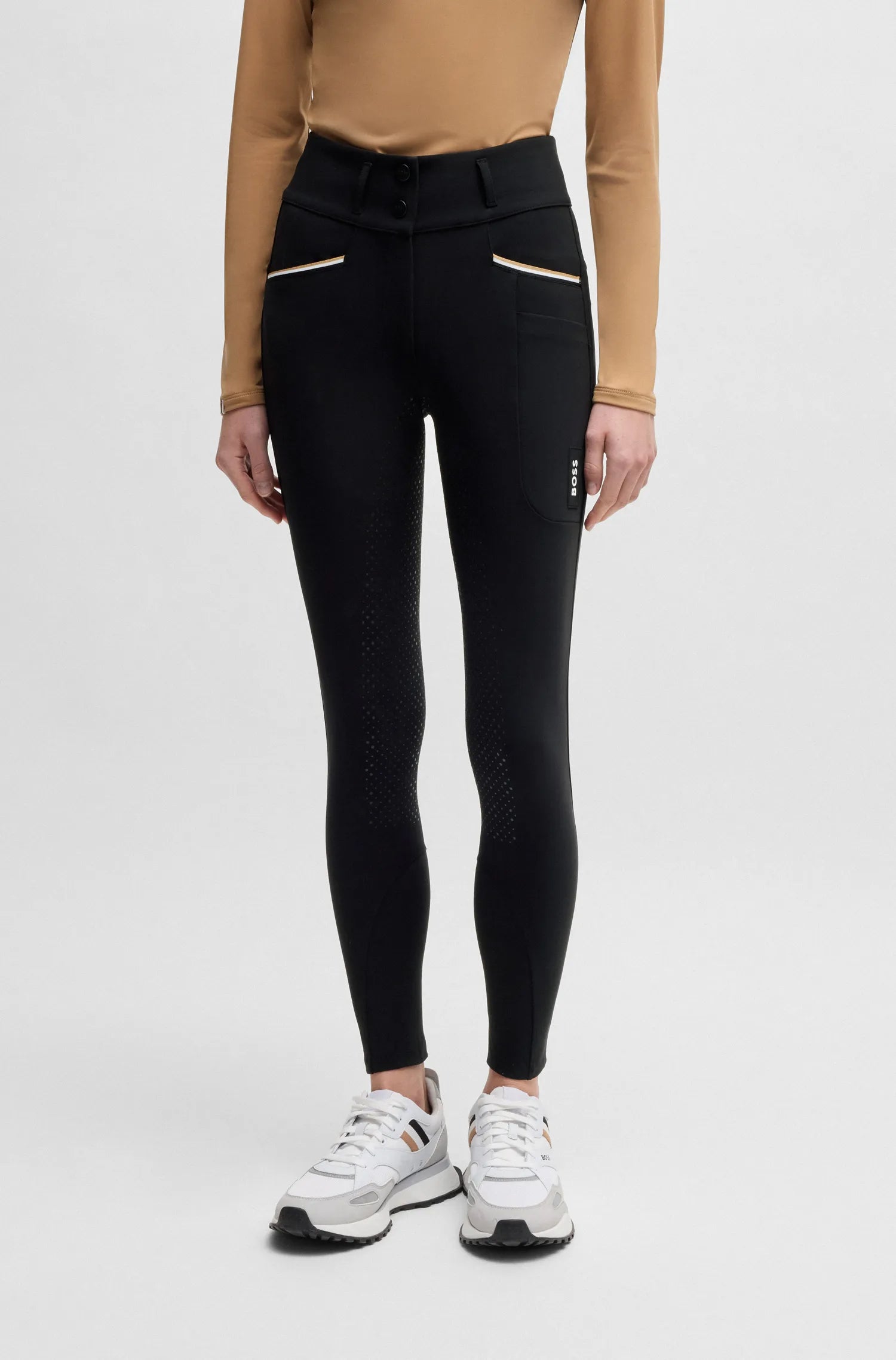 Hailey High Waist Full Grip Breeches Glitter Logo