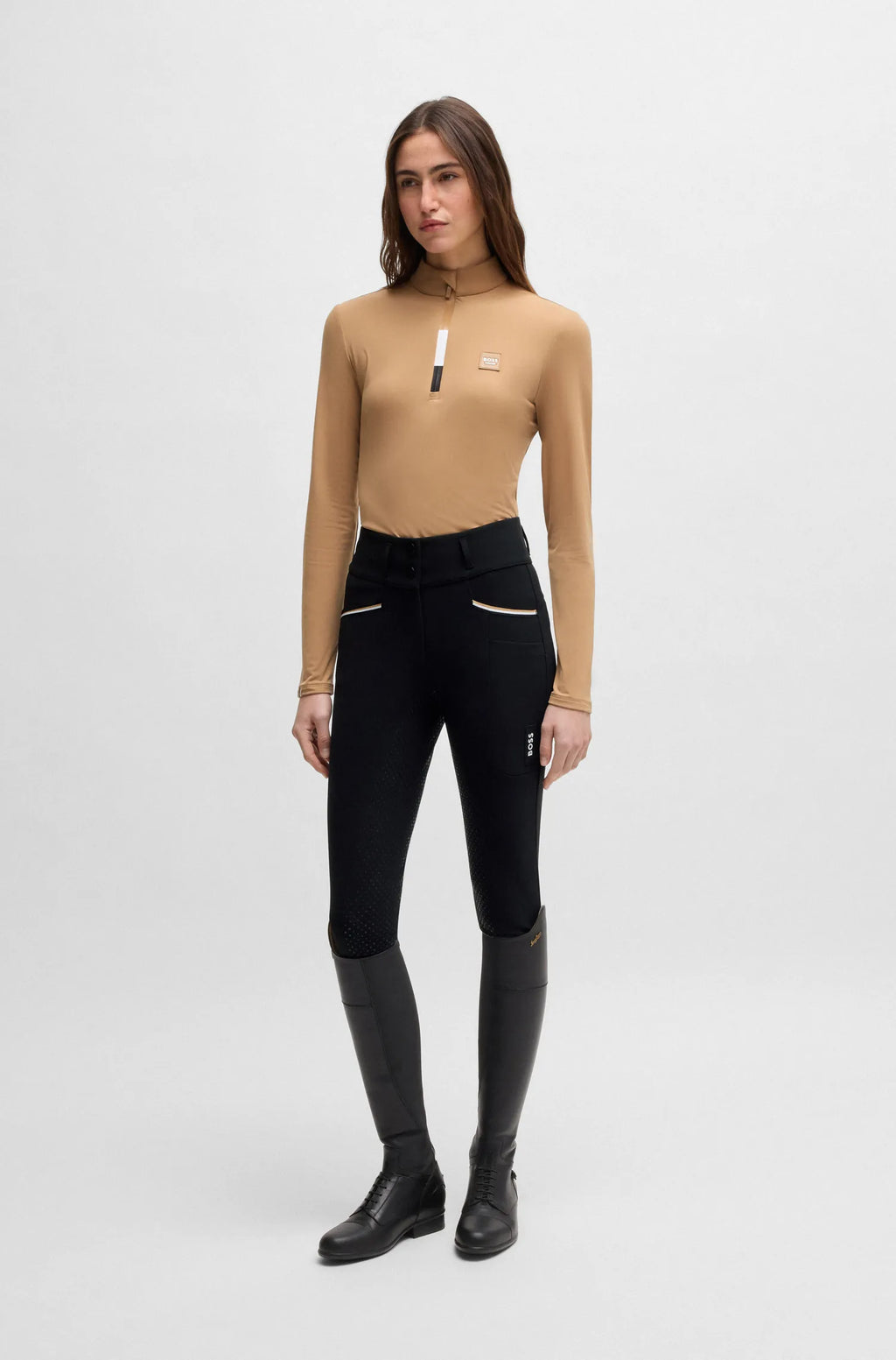 Hailey High Waist Full Grip Breeches Glitter Logo