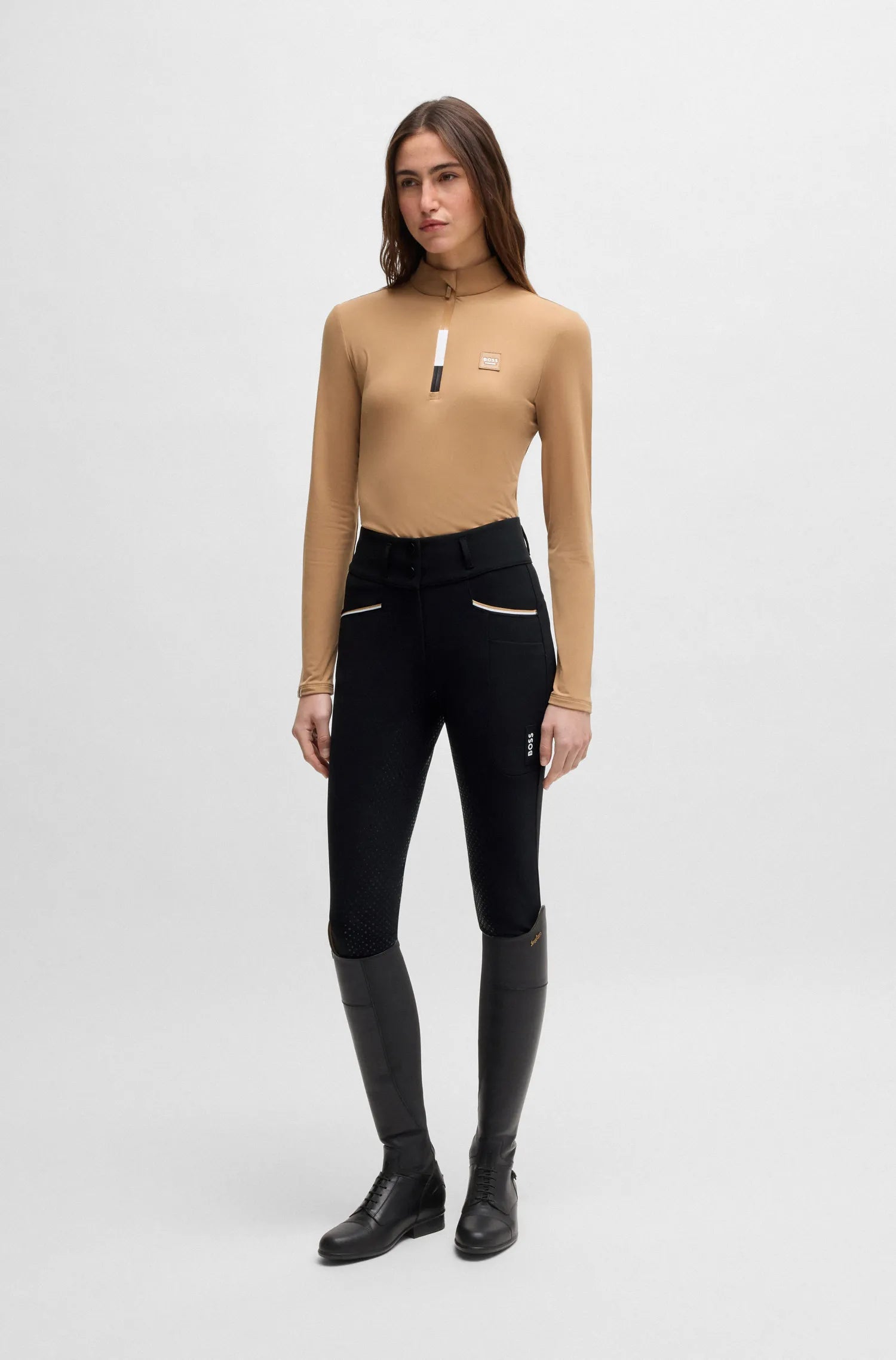Hailey High Waist Full Grip Breeches Glitter Logo