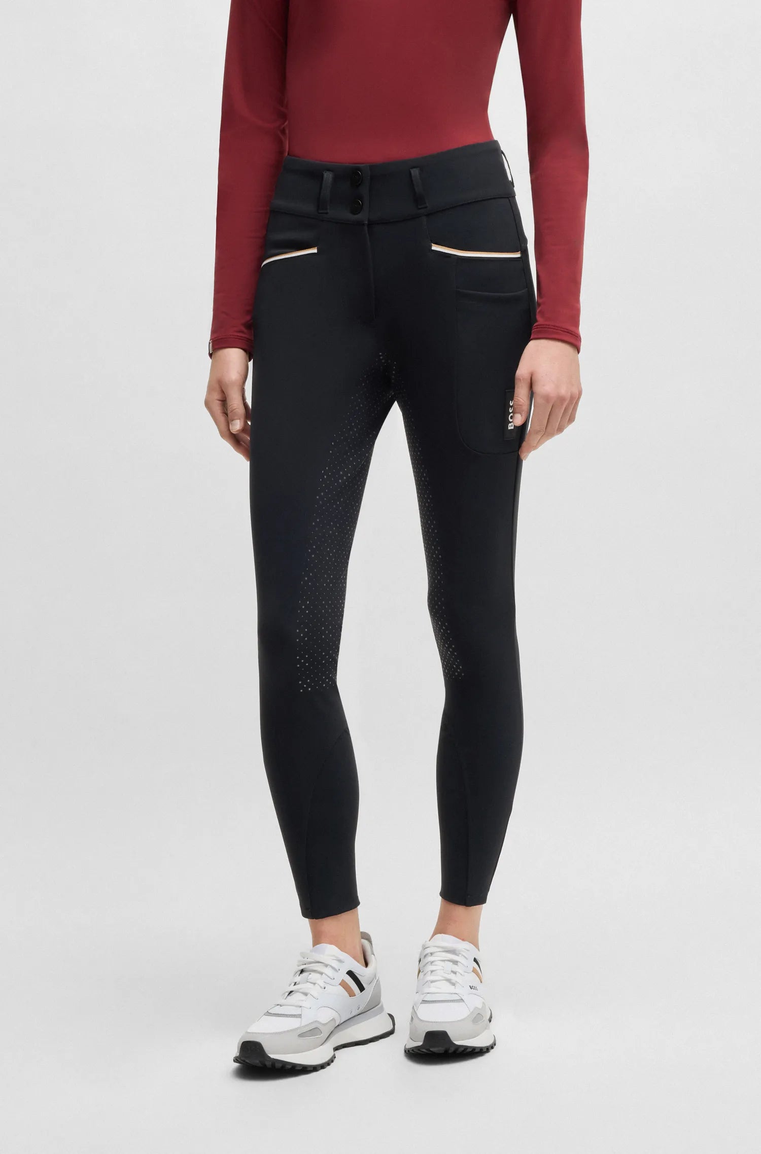 Hailey High Waist Full Grip Breeches Glitter Logo