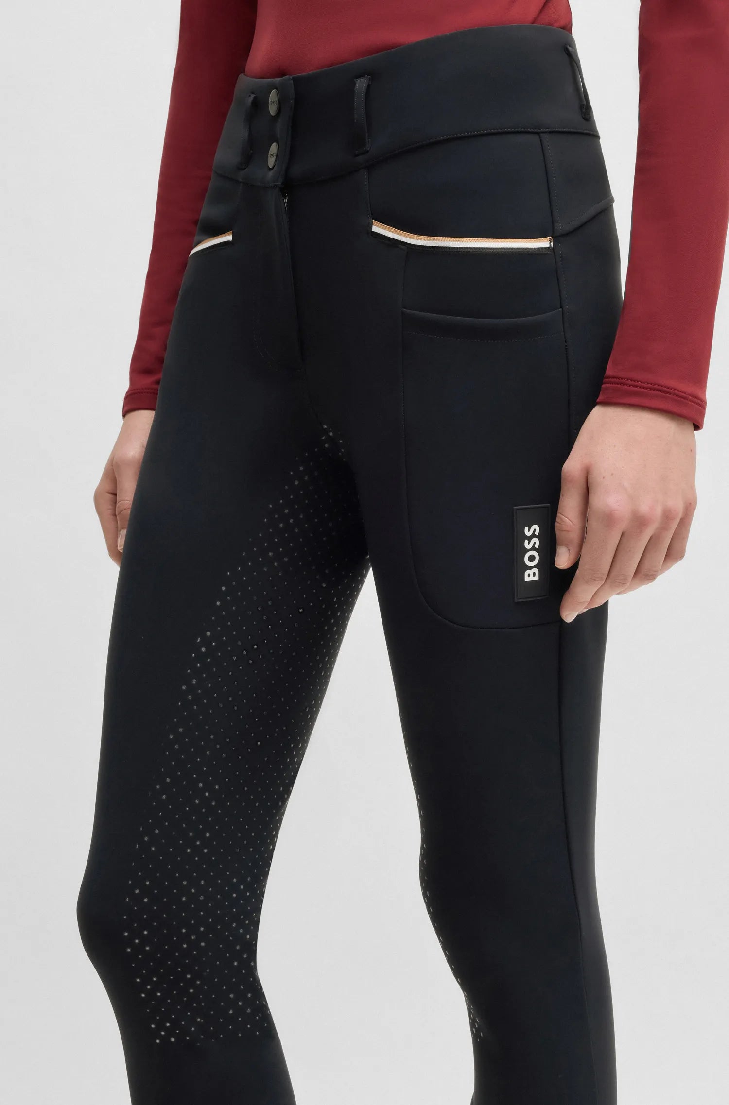 Hailey High Waist Full Grip Breeches Glitter Logo