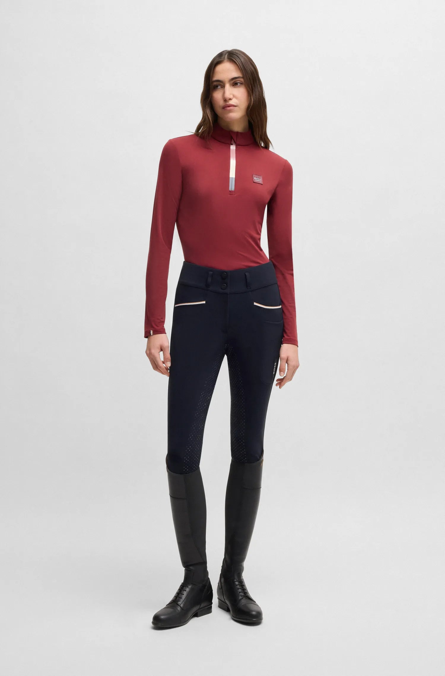 Hailey High Waist Full Grip Breeches Glitter Logo