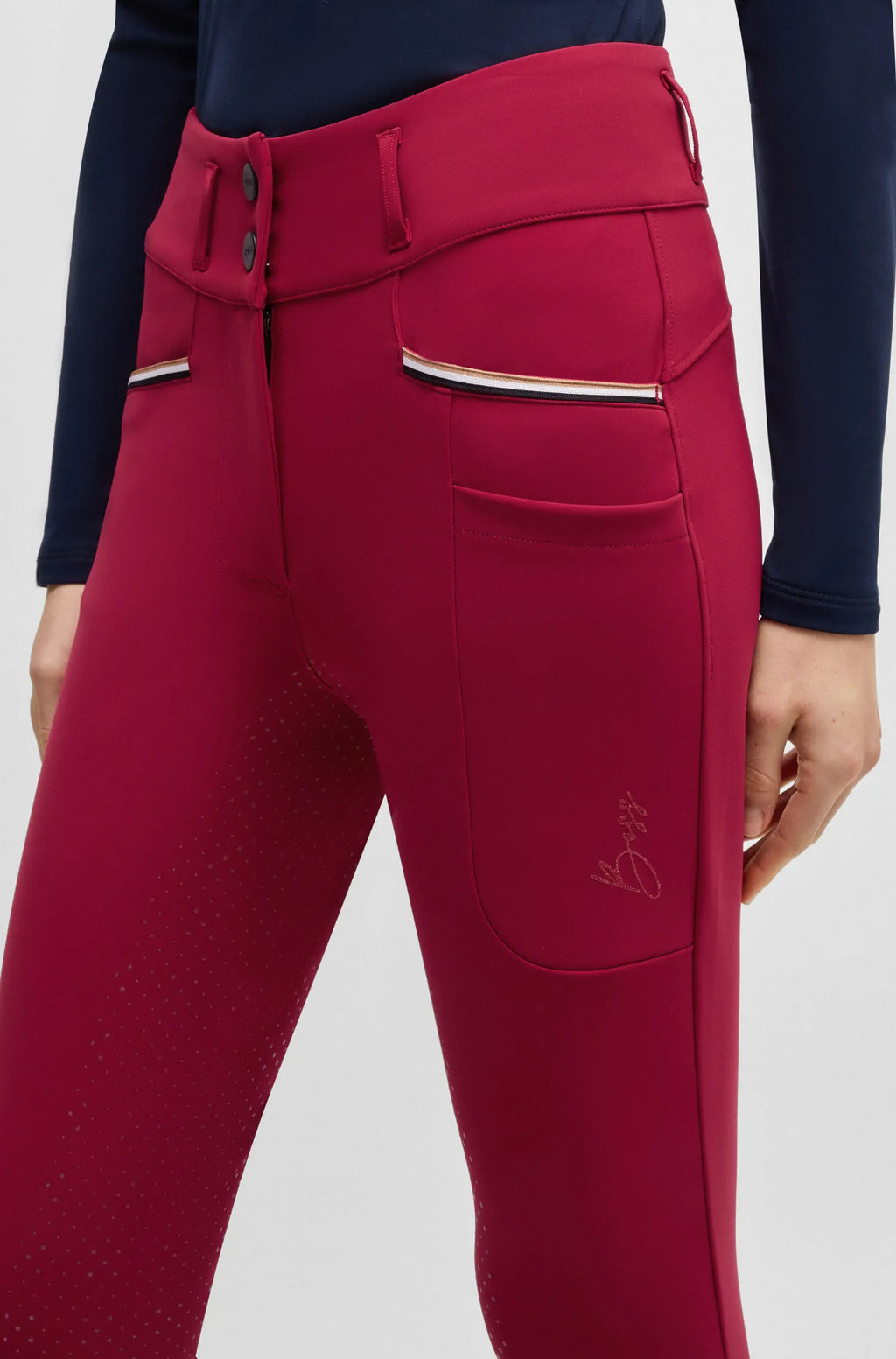 Hailey High Waist Full Grip Breeches Glitter Logo