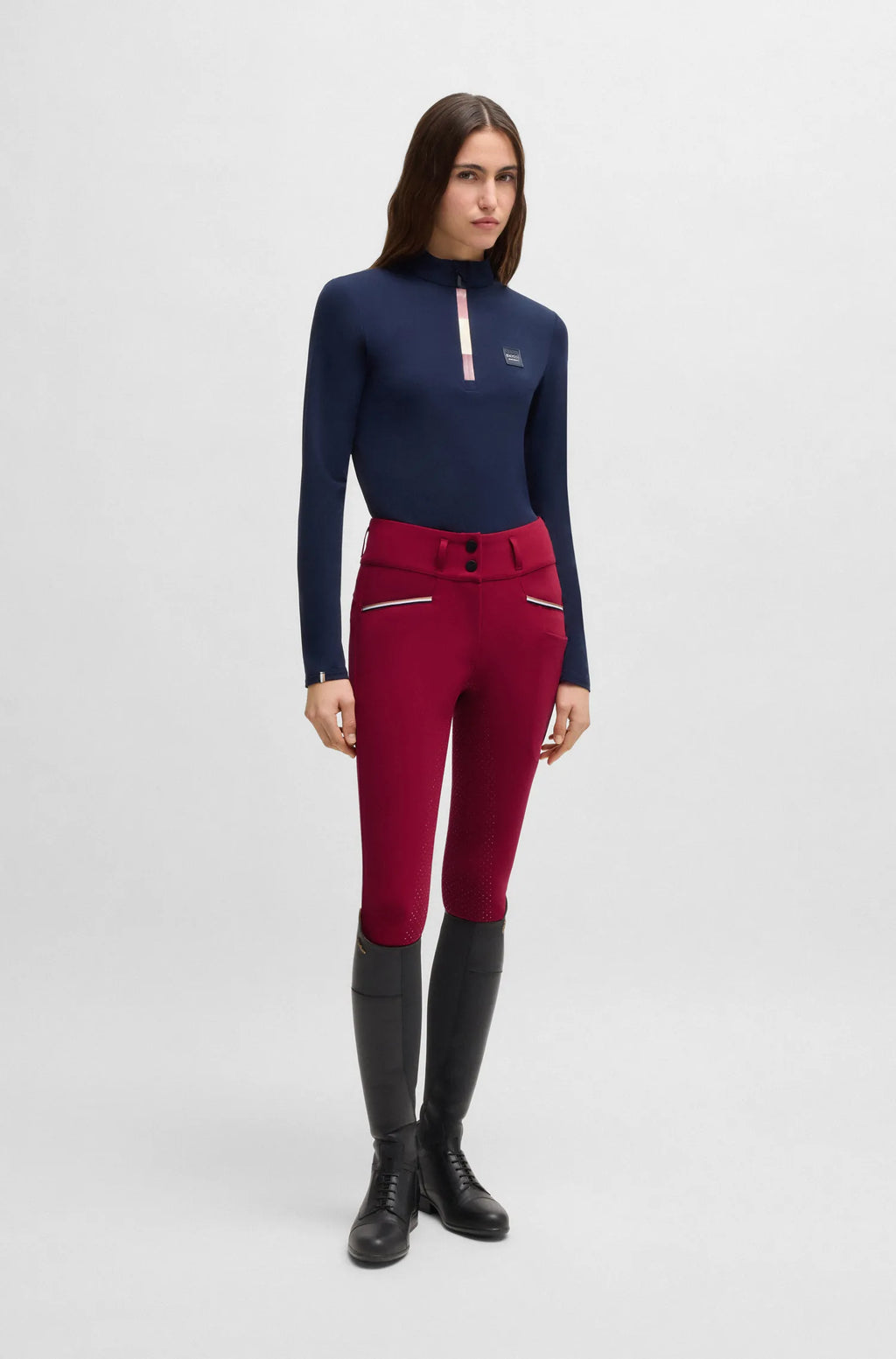 Hailey High Waist Full Grip Breeches Glitter Logo