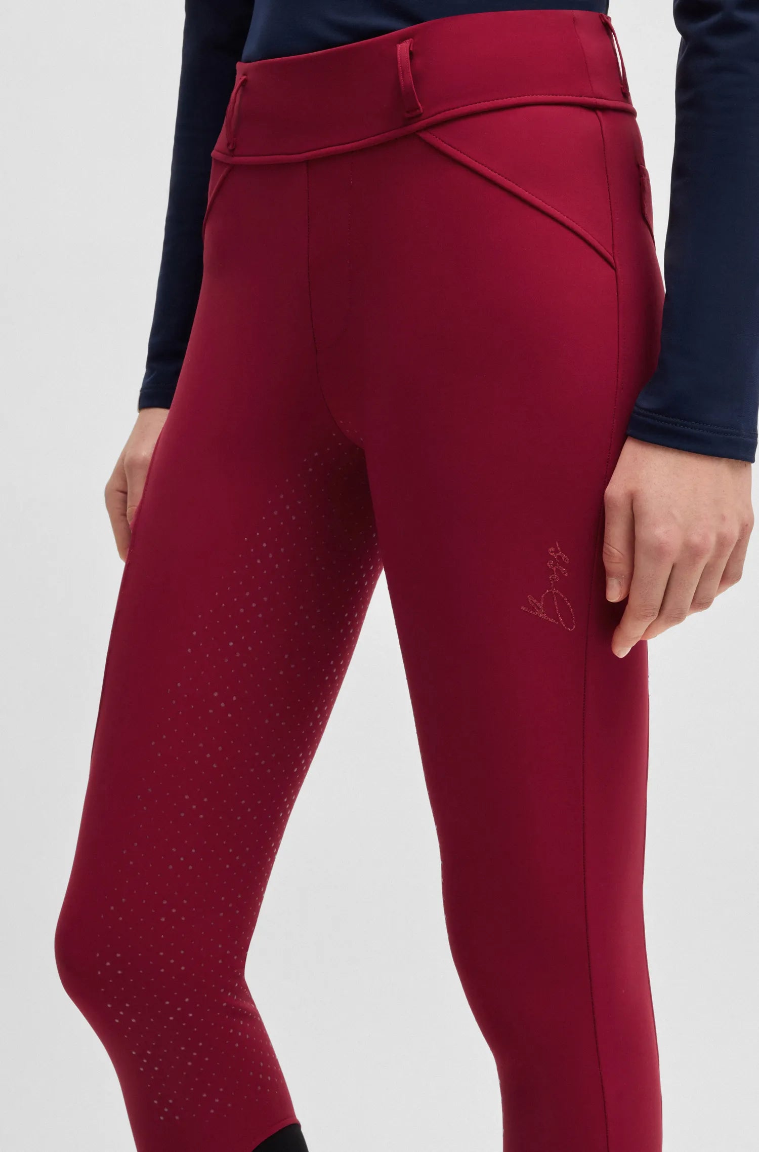 Hybrid High Waist Full Grip Breeches Glitter Logo