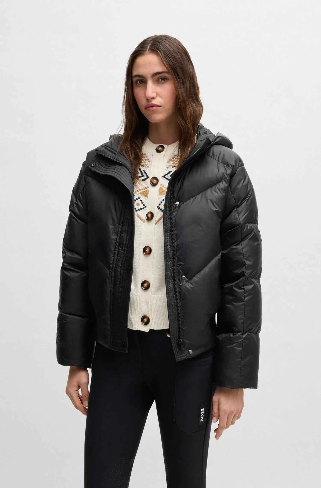 Black | Marsha Bomber Puffer Jacket, back