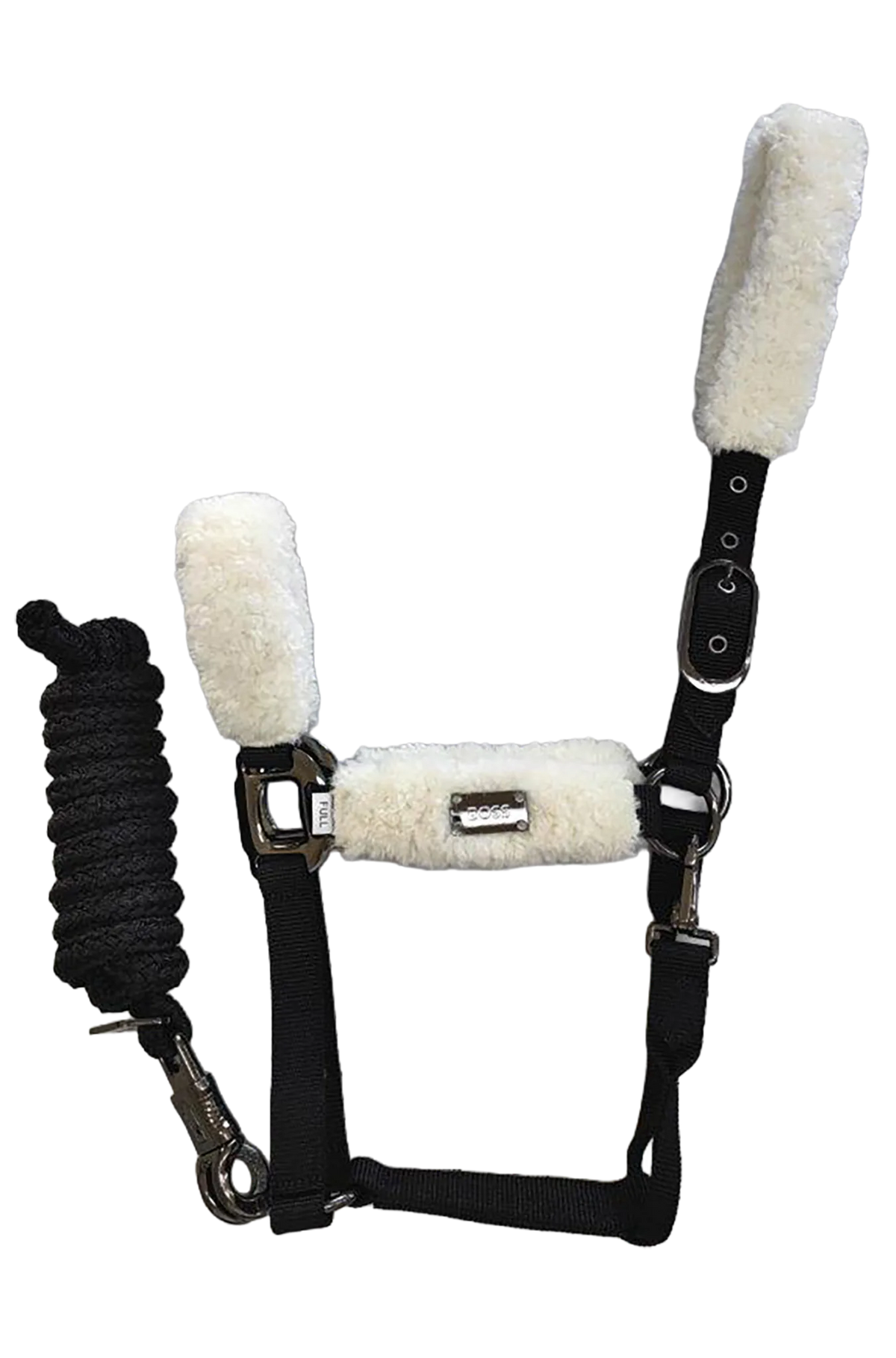 Black/Cream | Santiago Halter & Panama Lead Rope Set, front