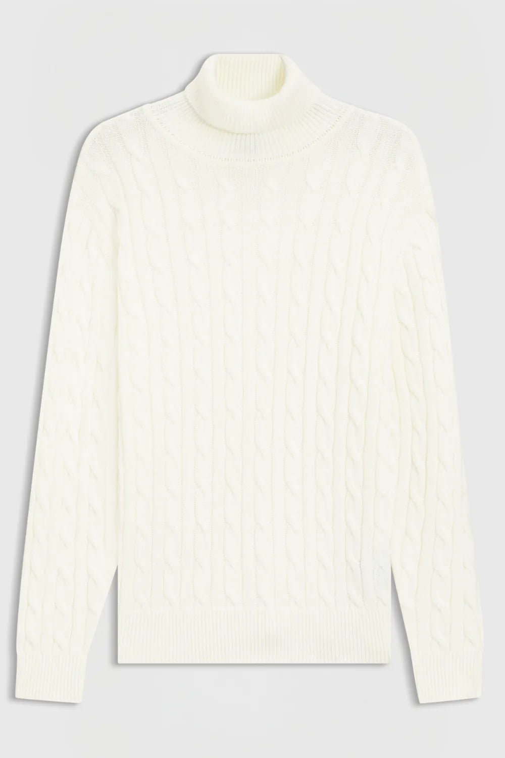 Soft Creme | Jordan Knitwear Cable Roll Neck, front