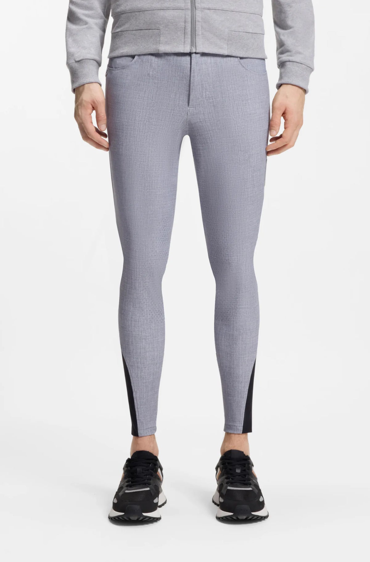 Silver Grey Melange | James Knee Grip Breeches, view 2