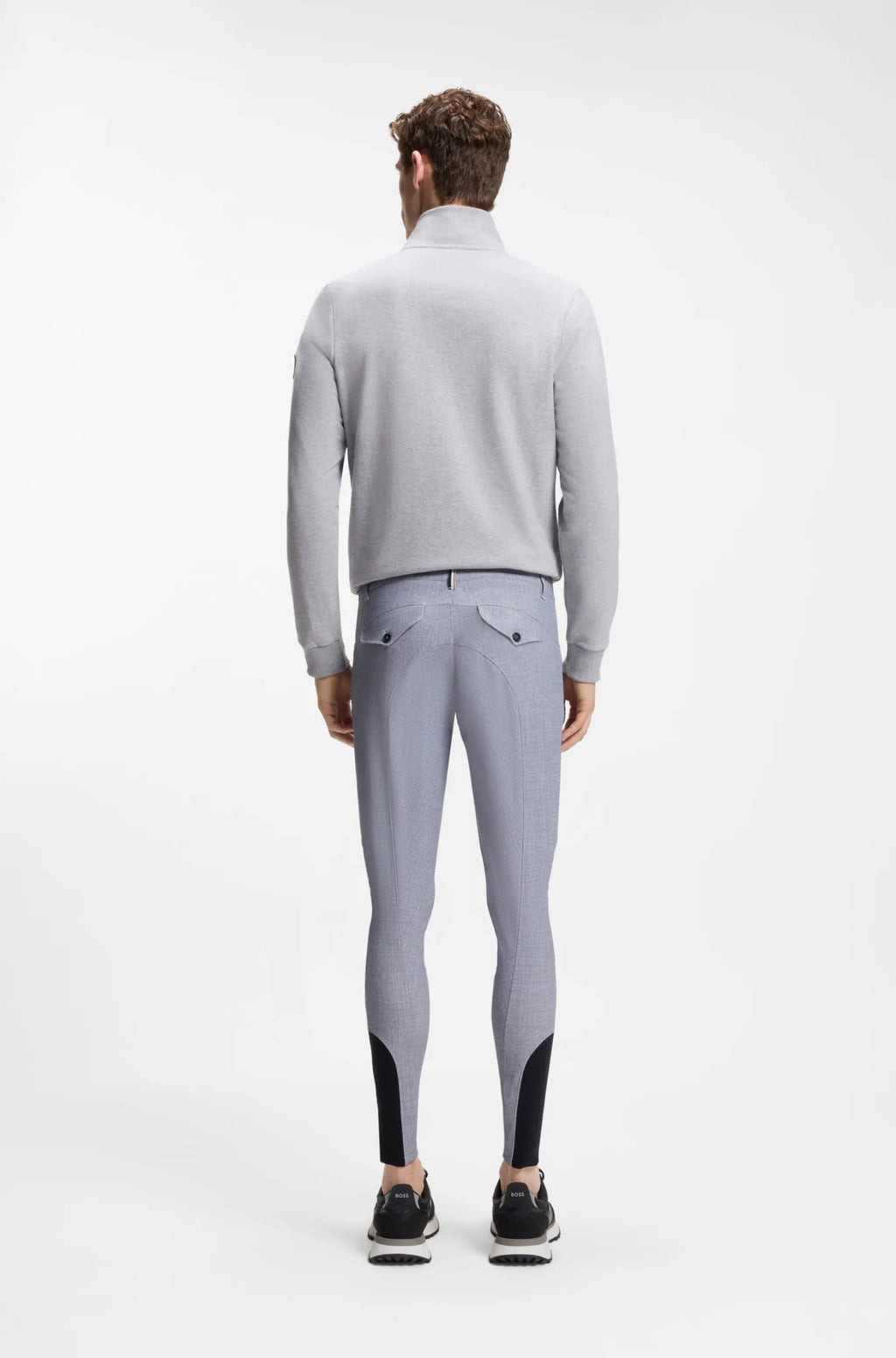 Silver Grey Melange | James Knee Grip Breeches, view 4