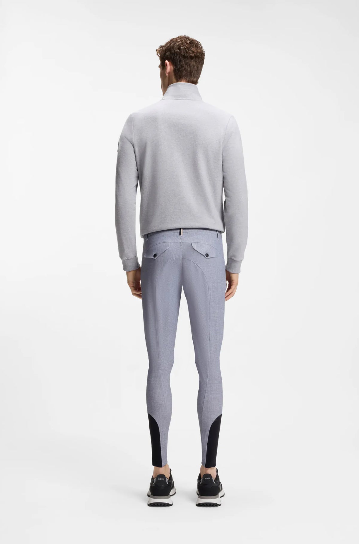 Silver Grey Melange | James Knee Grip Breeches, view 4
