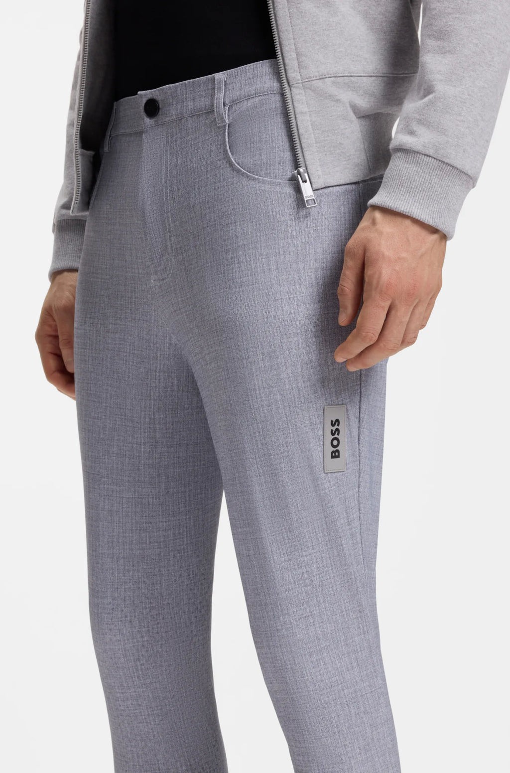 Silver Grey Melange | James Knee Grip Breeches, view 5