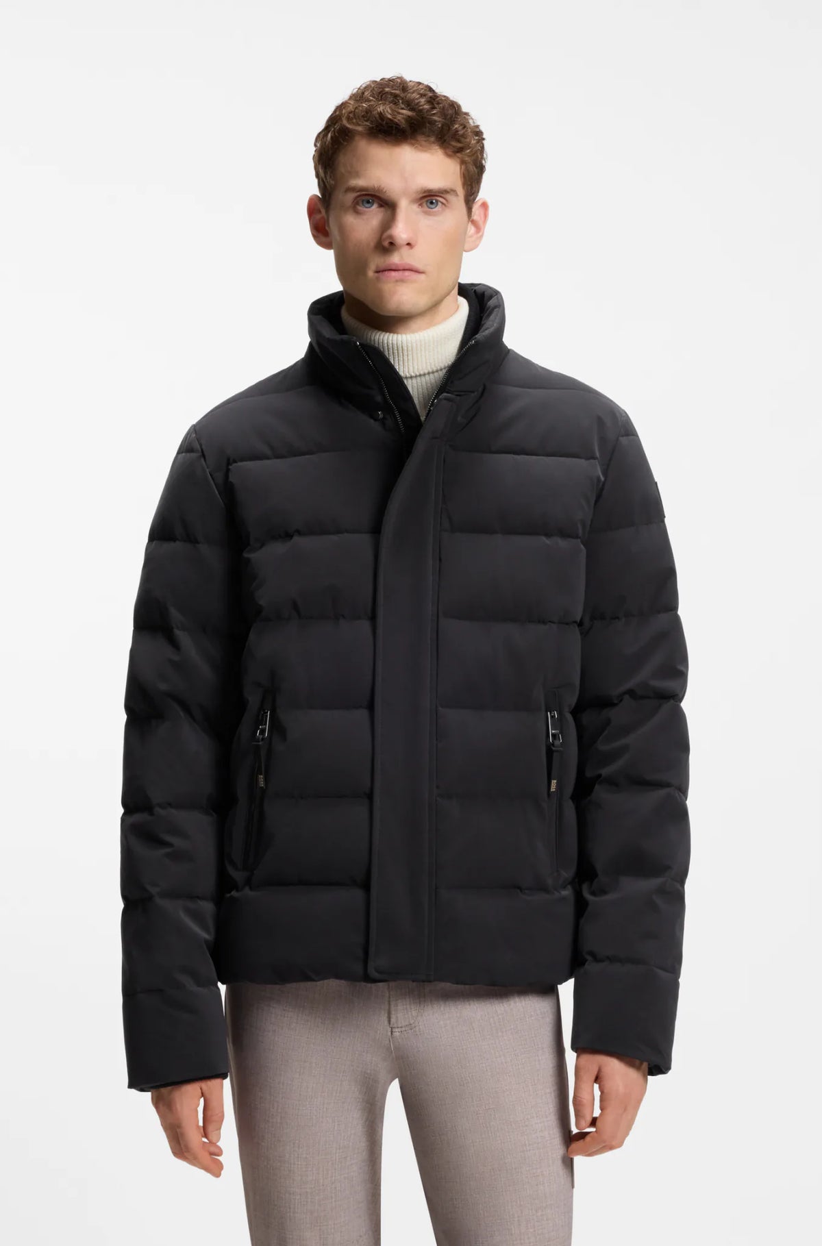 Black | Jamie Puffer Velvet Jacket, view 2