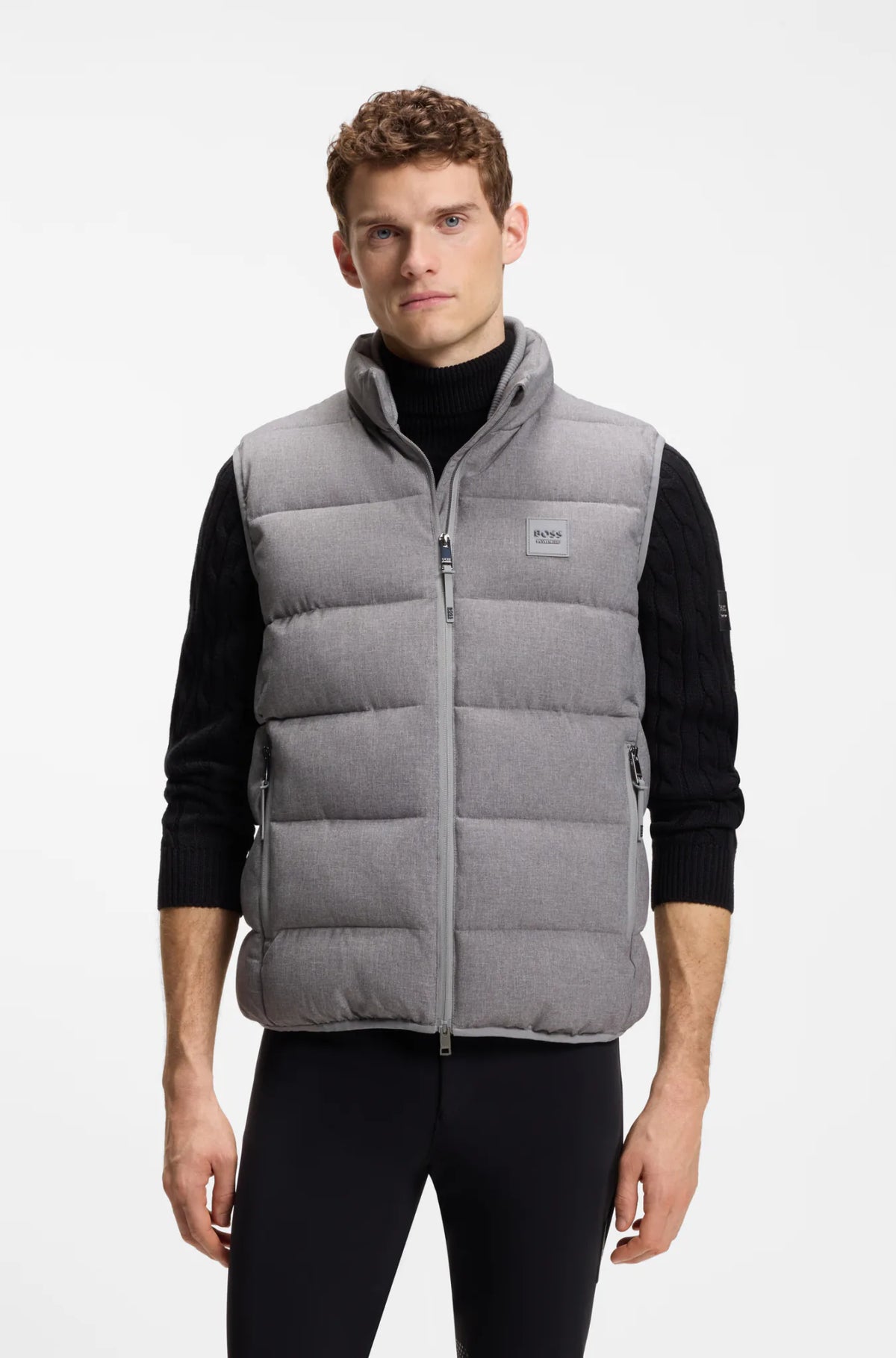 Silver Grey Melange | Jacob Puffer Vest, view 2