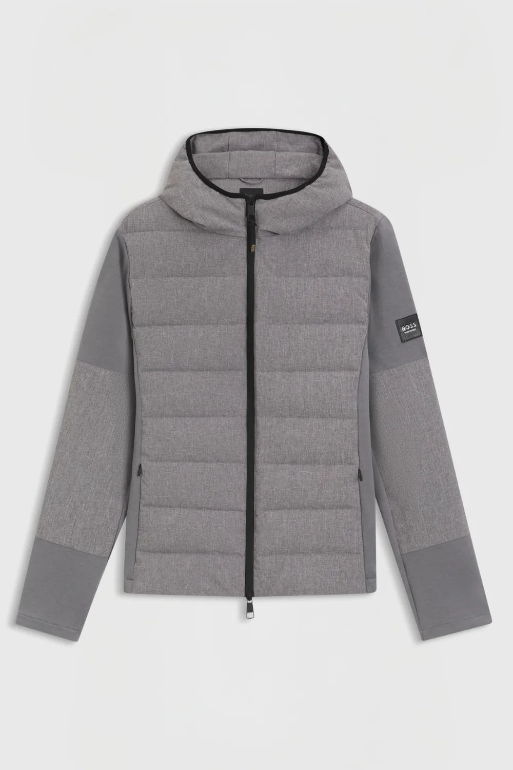 Silver Grey Melange | Jeff Hybrid Puffer Jacket, front