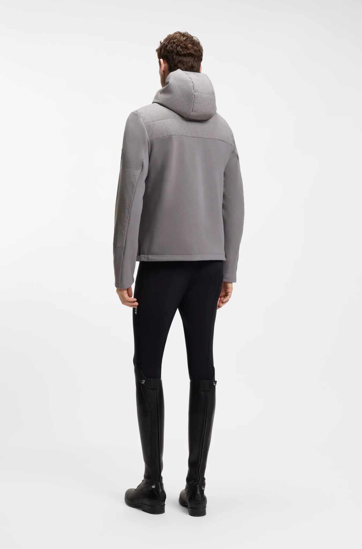 Silver Grey Melange | Jeff Hybrid Puffer Jacket, view 4
