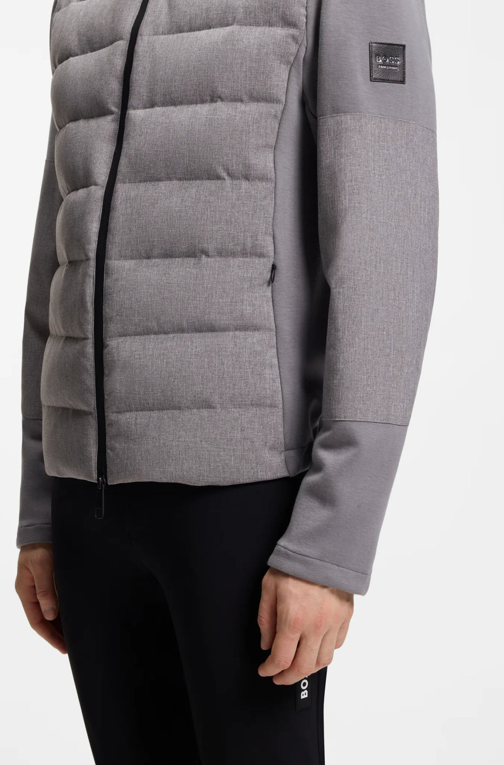Silver Grey Melange | Jeff Hybrid Puffer Jacket, view 6