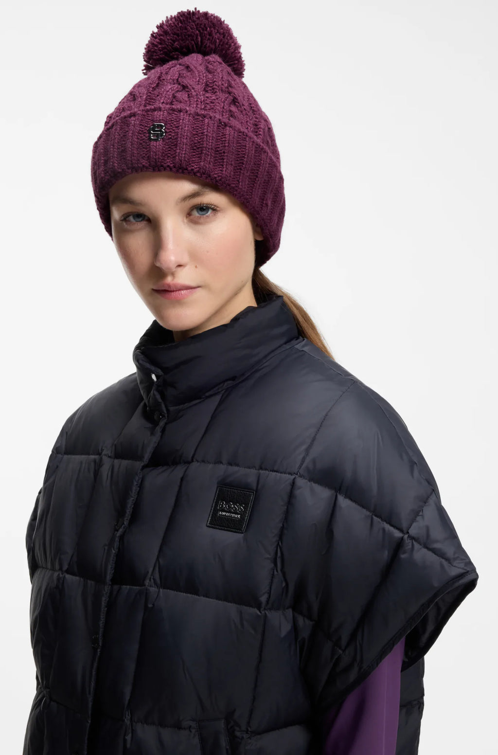 Deep Purple | Bella Beanie Bobble, view 3