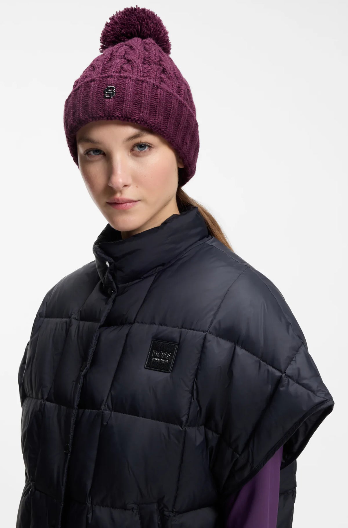 Deep Purple | Bella Beanie Bobble, view 3
