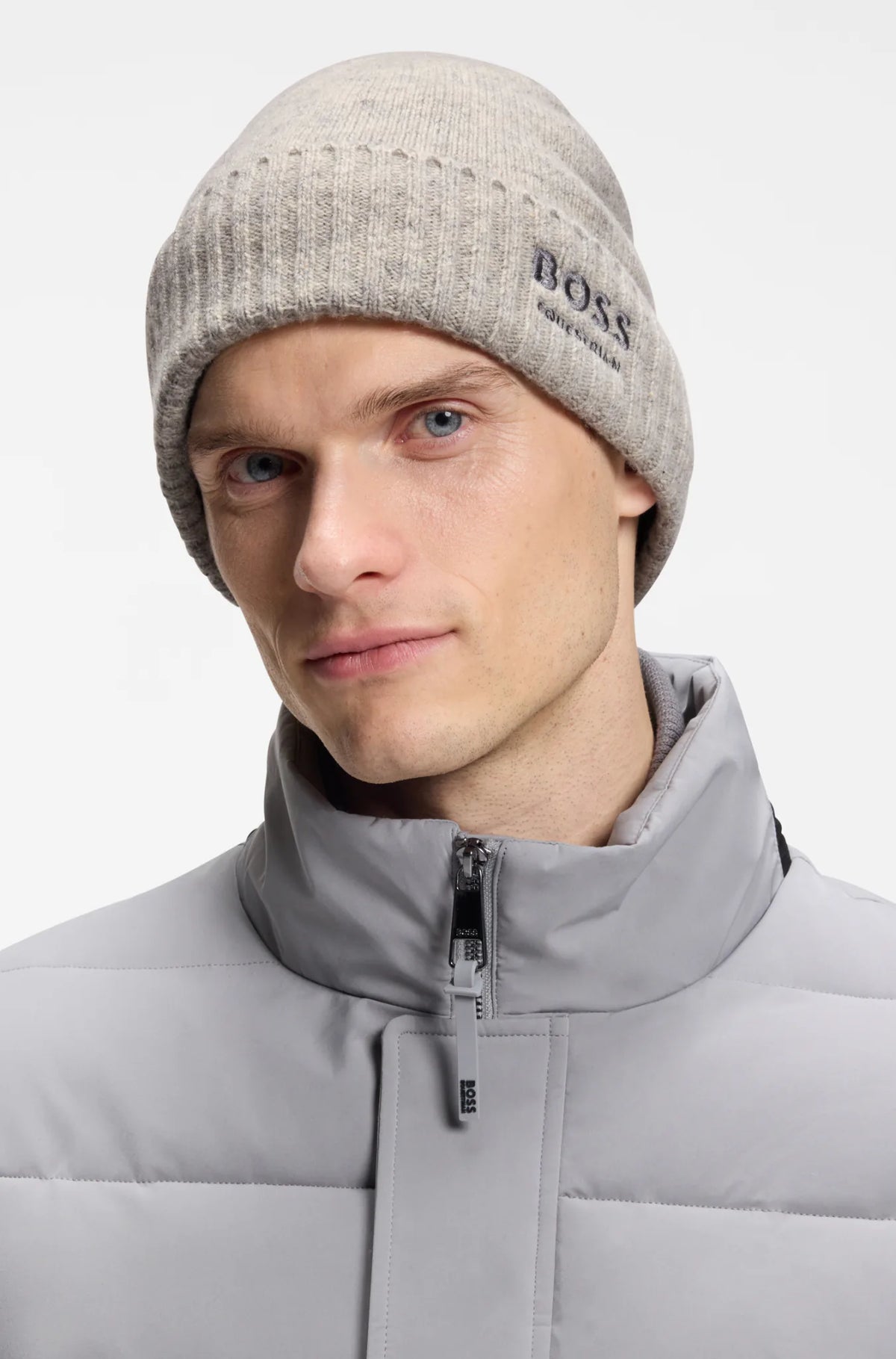 Silver Grey Melange | Ron Beanie, front