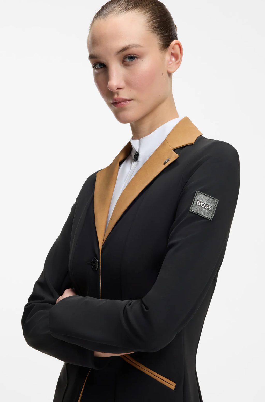 Black | Anna Show Jacket Camel Collar, view 4