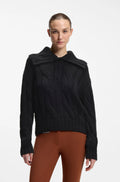 Black | Eve Heavy Knit Troyer, view 2