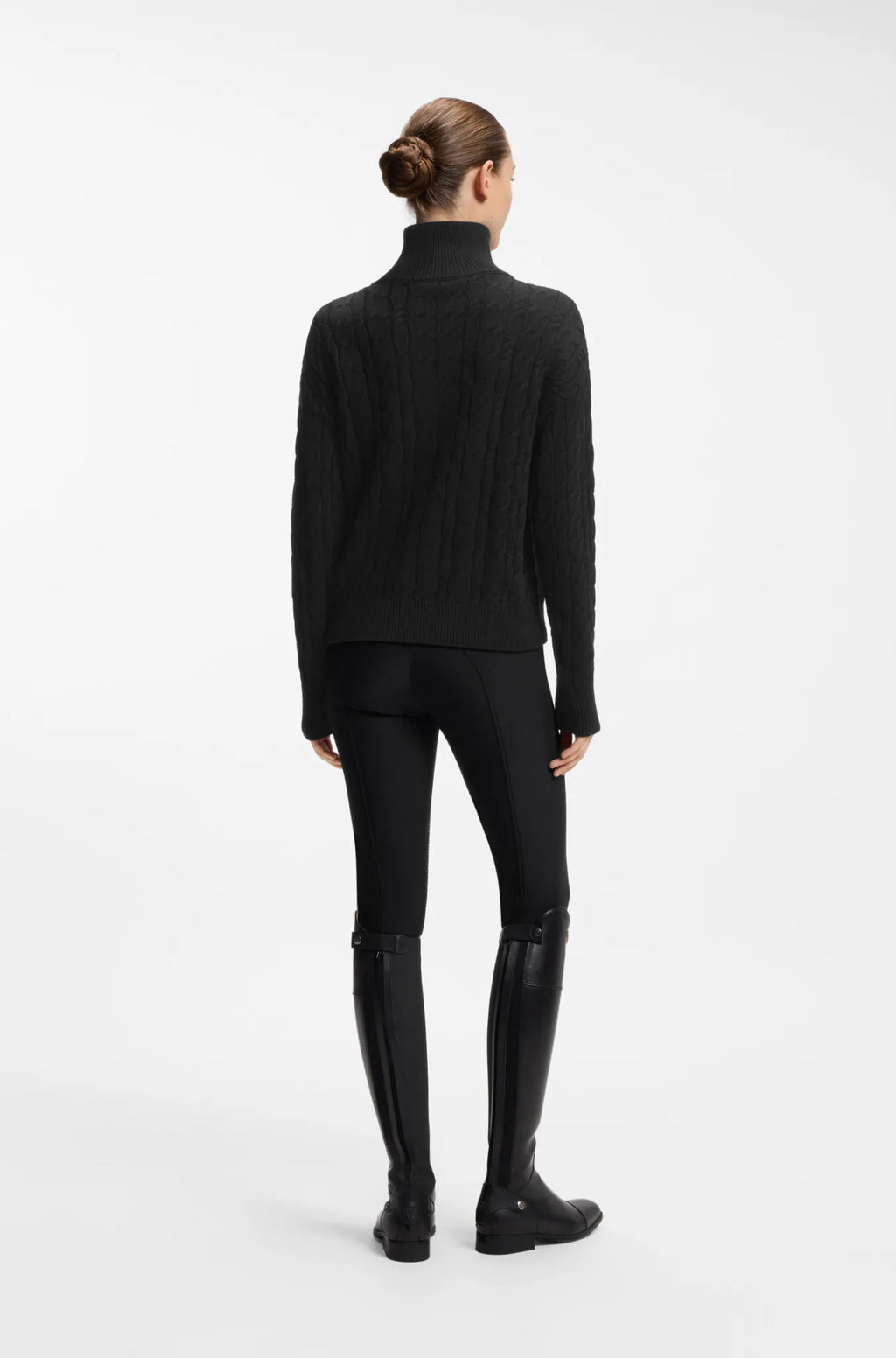 Black | Ella Knit Zip Troyer, view 5