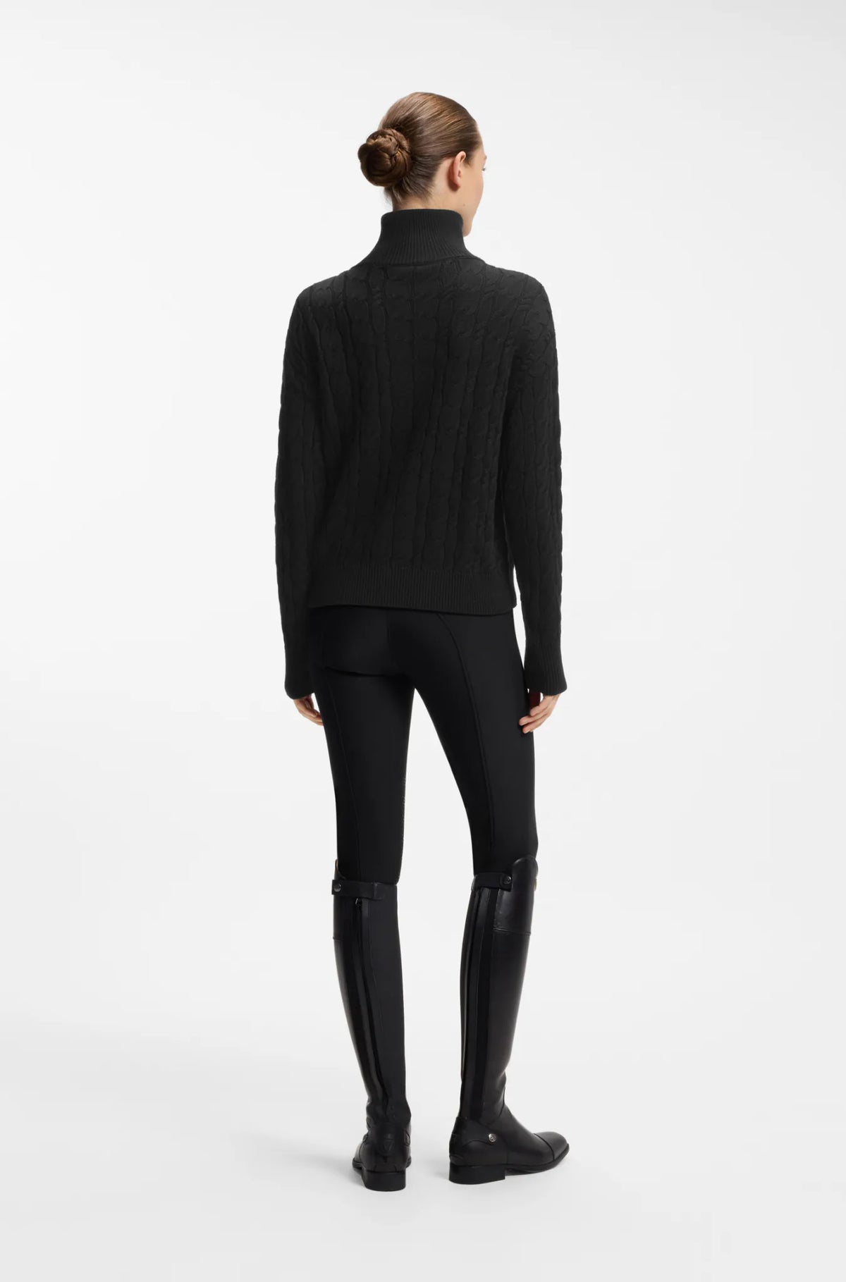 Black | Ella Knit Zip Troyer, view 5