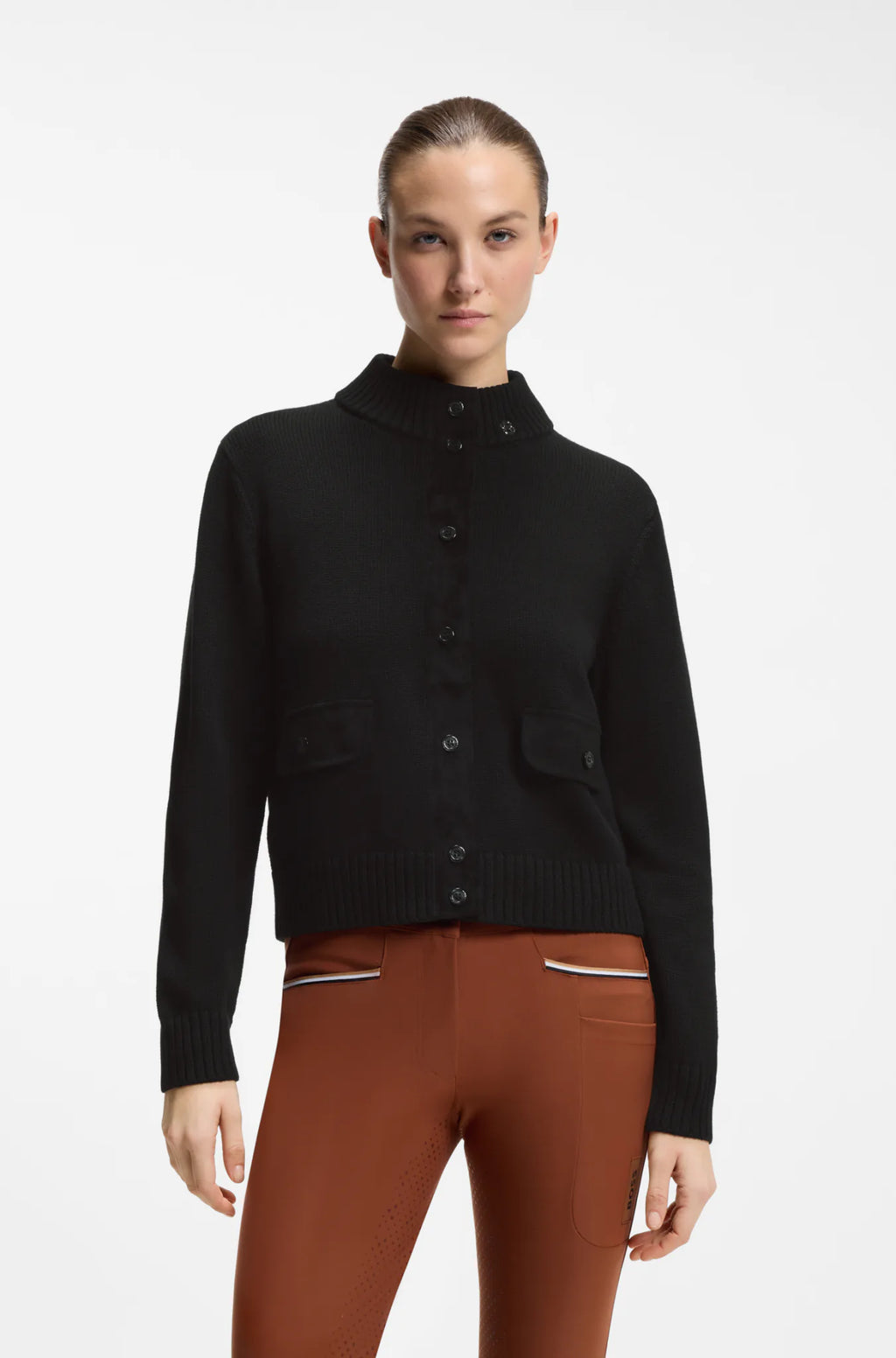 Black | Elony Knitwear Cardigan, view 2
