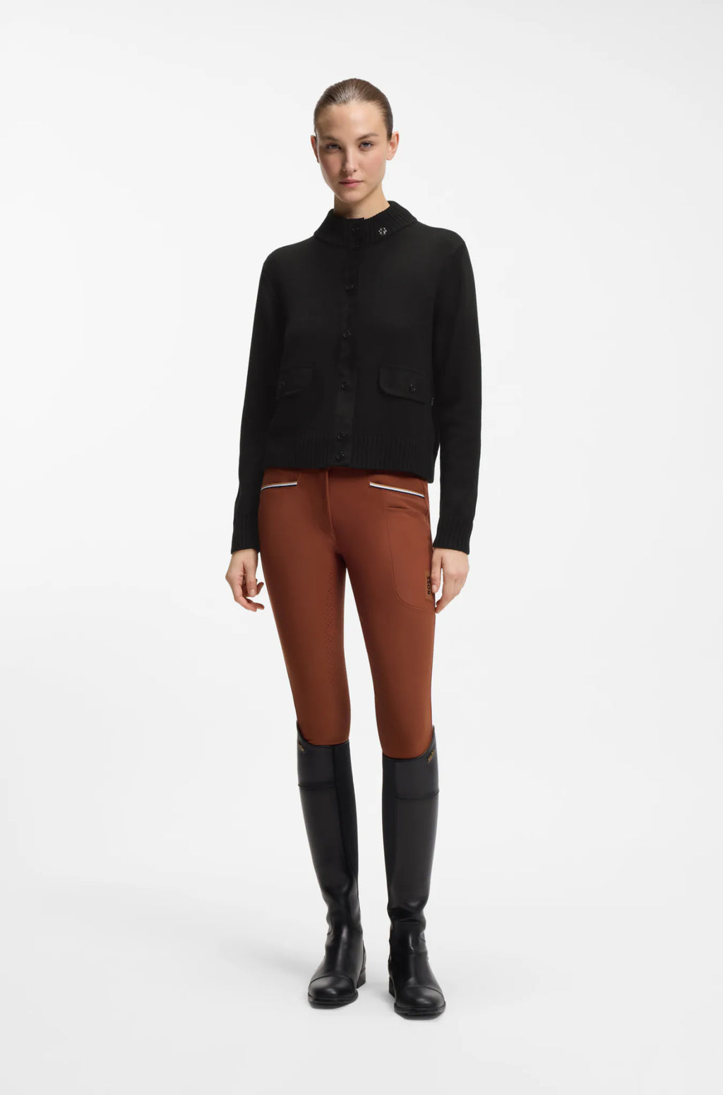 Black | Elony Knitwear Cardigan, view 4