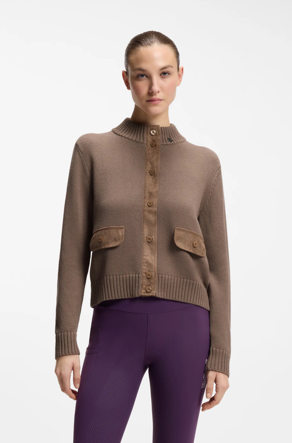 Walnut | Elony Knitwear Cardigan, view 3