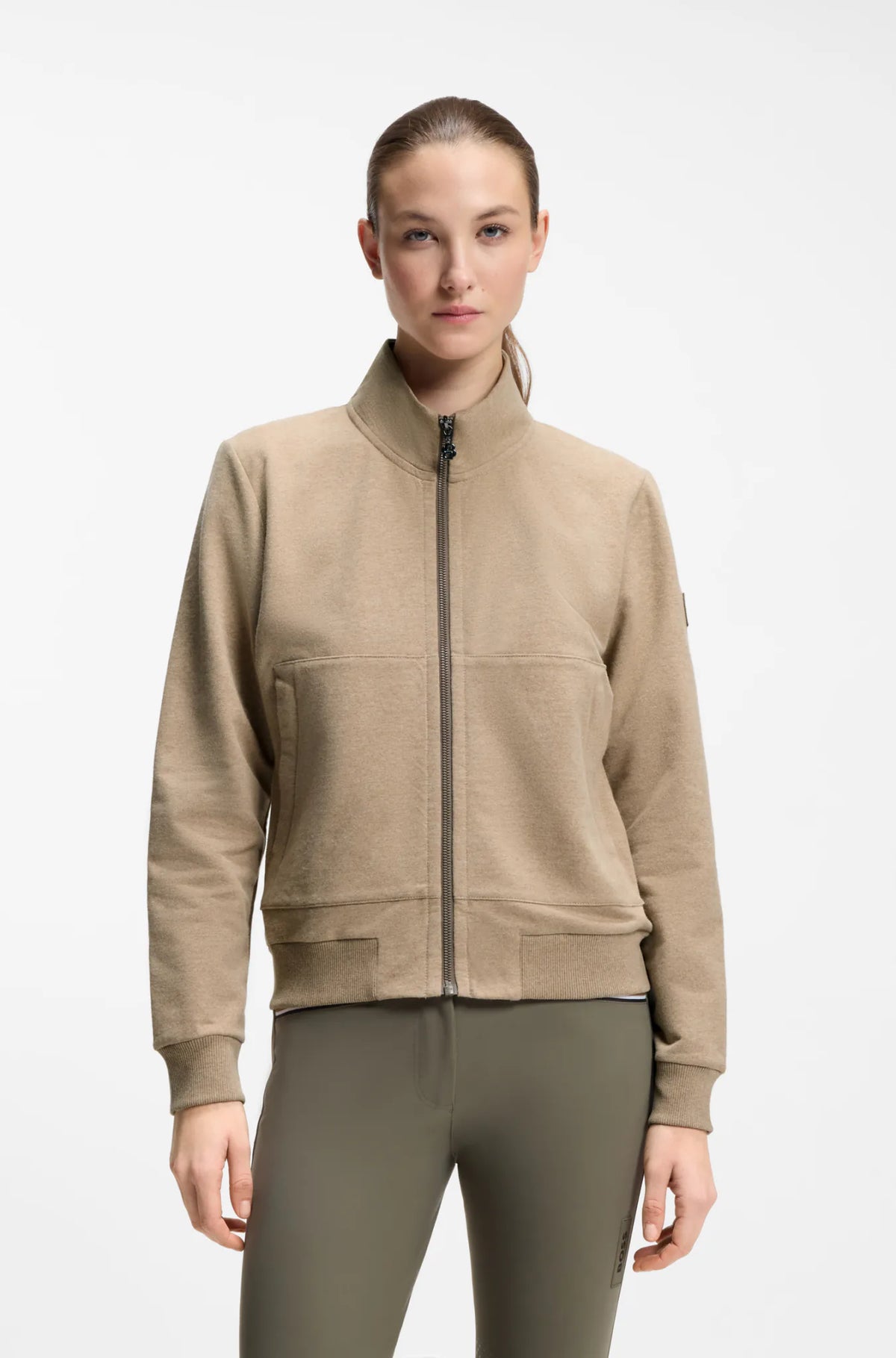 Walnut | Ally Training Sweater Cardigan, view 2