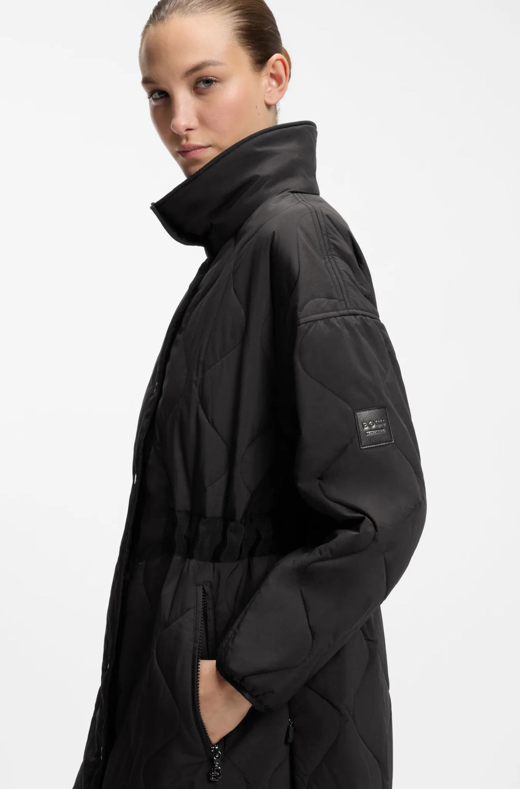 Black | Olivia Puffer Long Coat, view 2