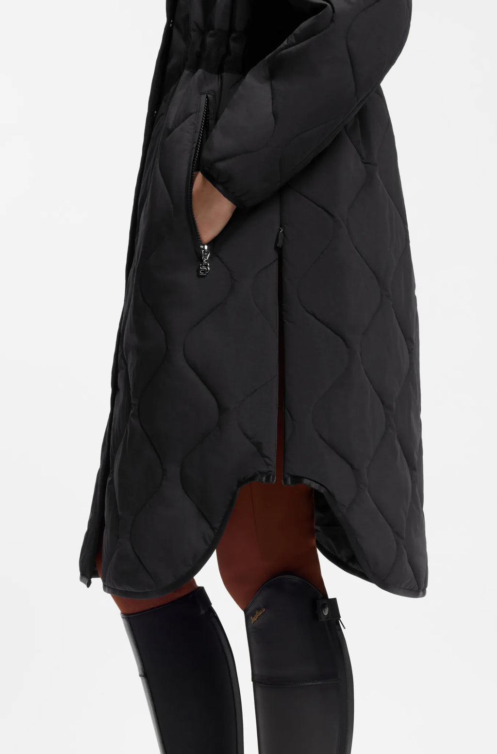 Black | Olivia Puffer Long Coat, view 4