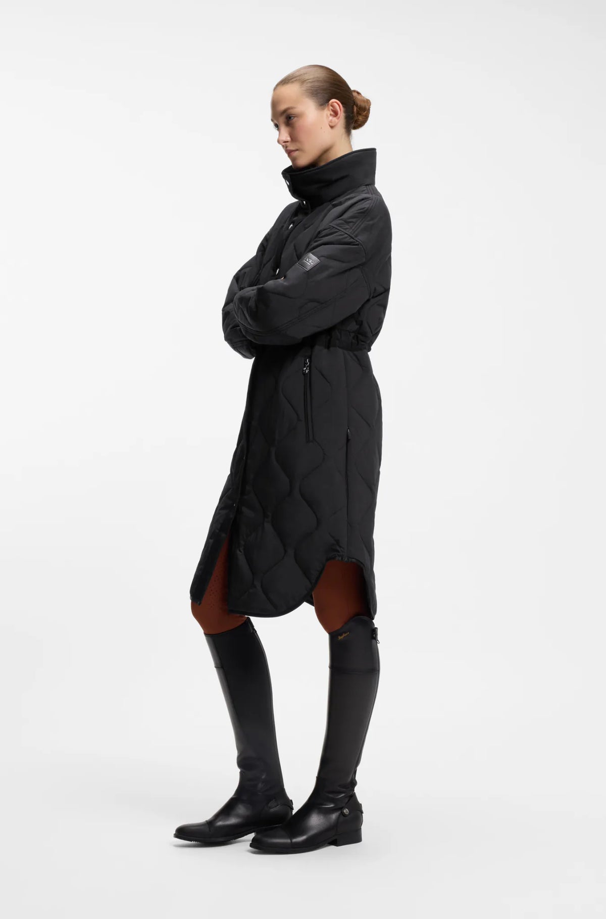 Black | Olivia Puffer Long Coat, view 5