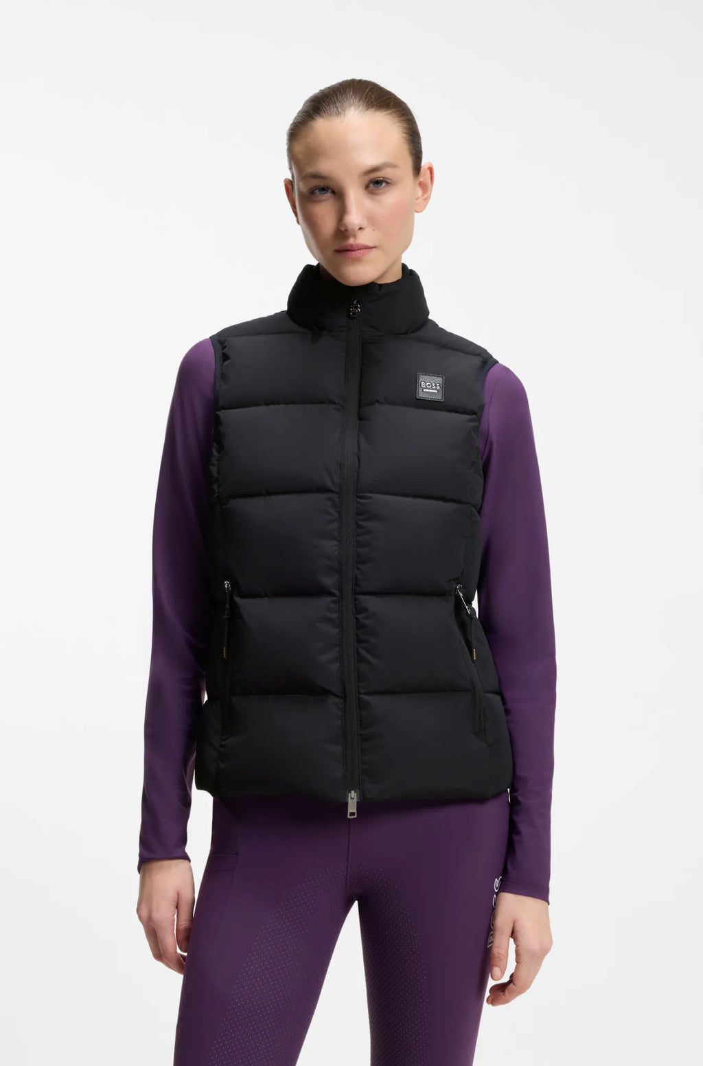 Black | Viola Knitted Puffer Vest, view 2