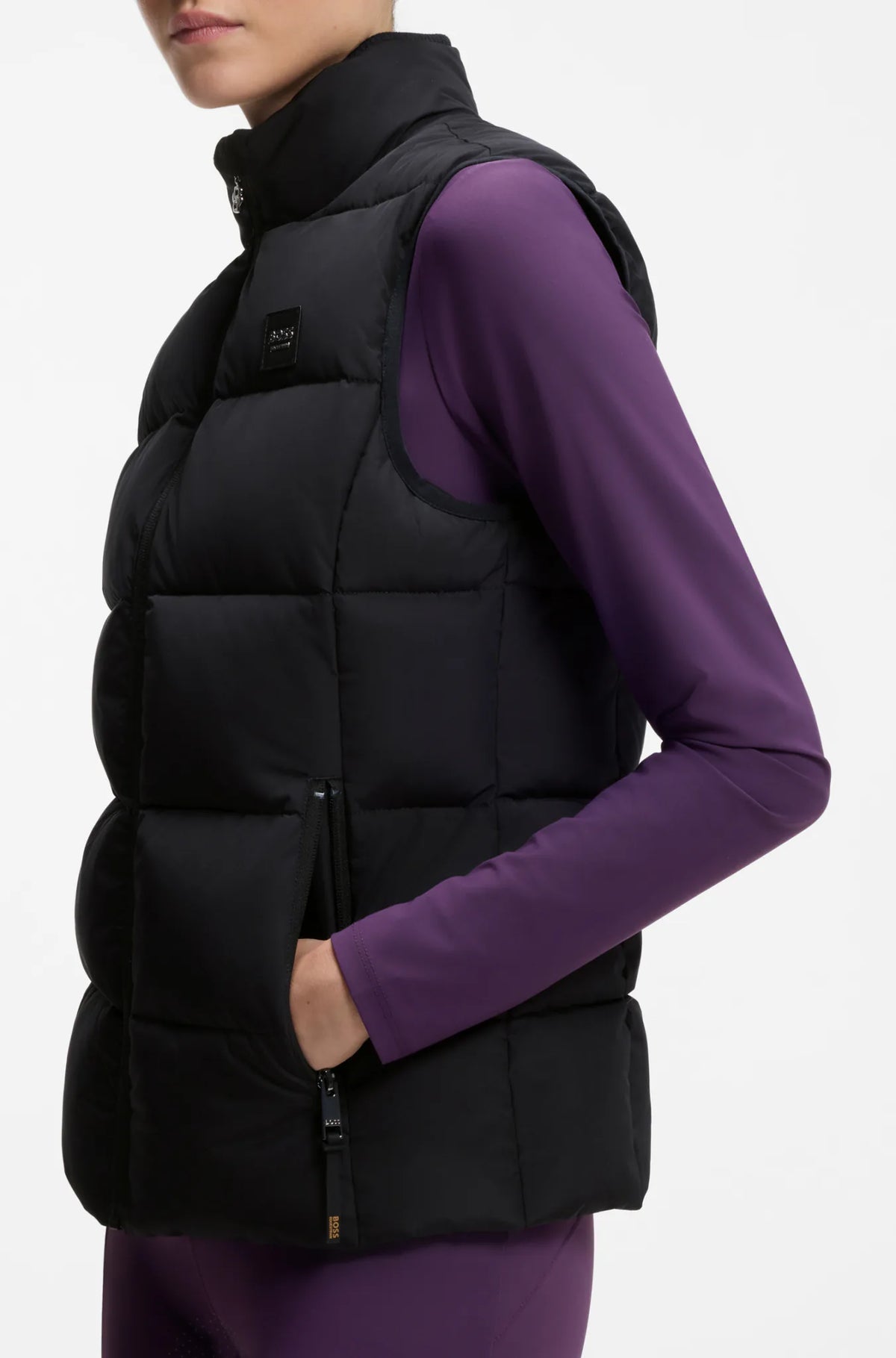Black | Viola Knitted Puffer Vest, view 3