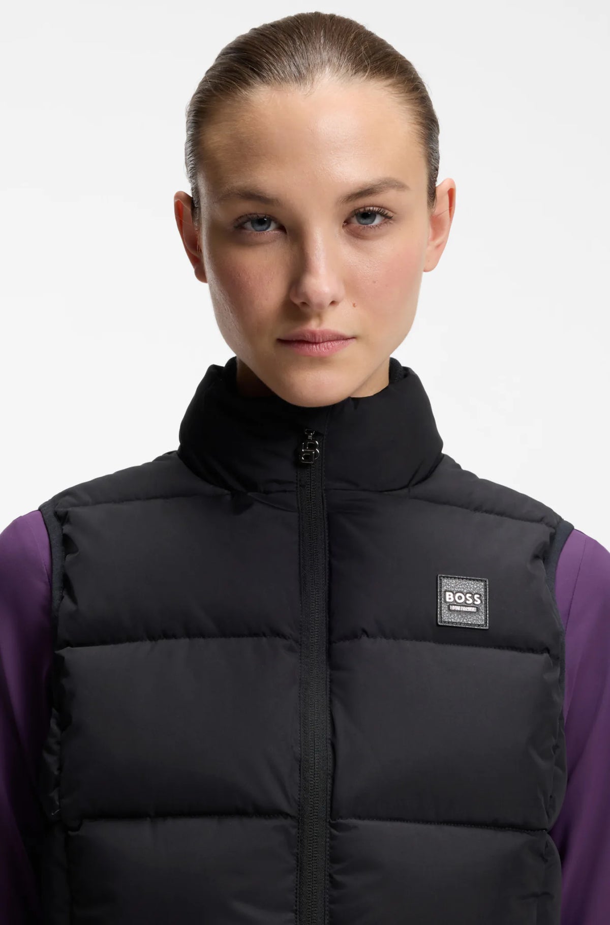 Black | Viola Knitted Puffer Vest, view 4