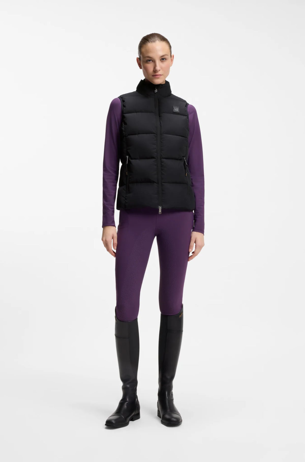 Black | Viola Knitted Puffer Vest, view 5