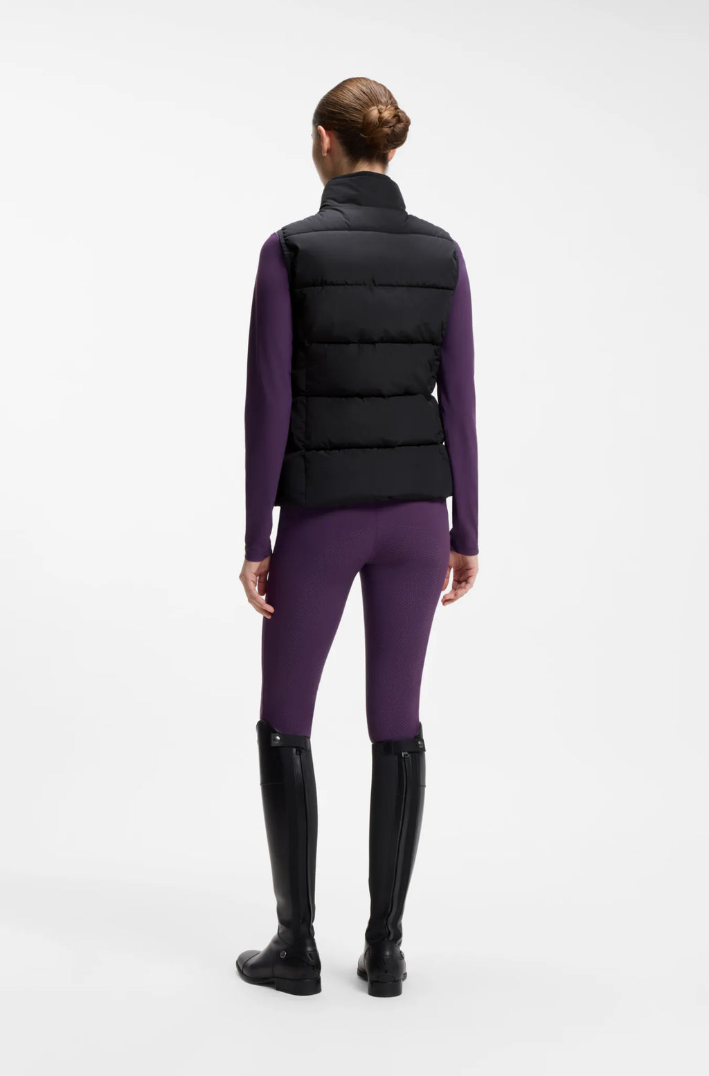 Black | Viola Knitted Puffer Vest, view 6