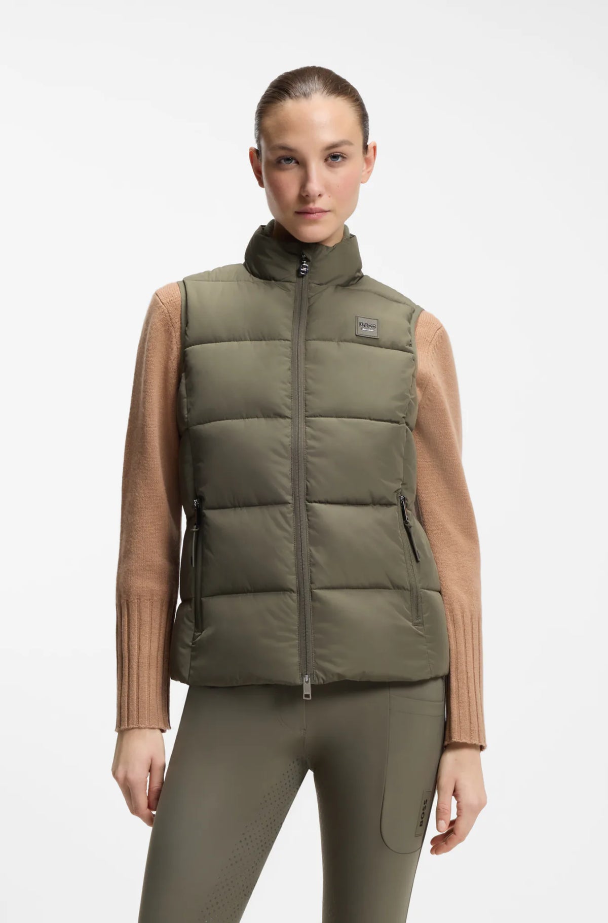 Tea Leaf | Viola Knitted Puffer Vest, view 2