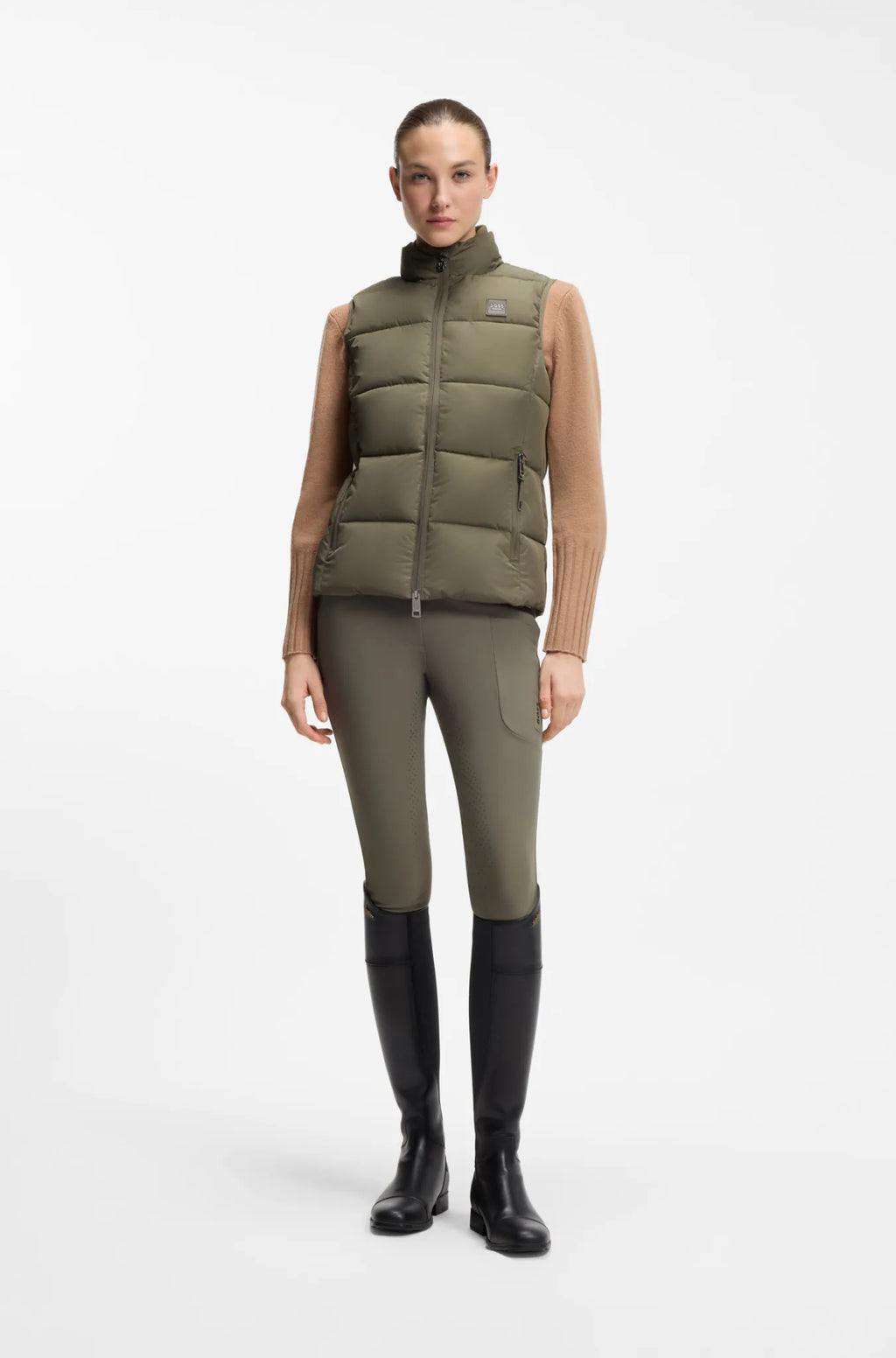 Tea Leaf | Viola Knitted Puffer Vest, view 3