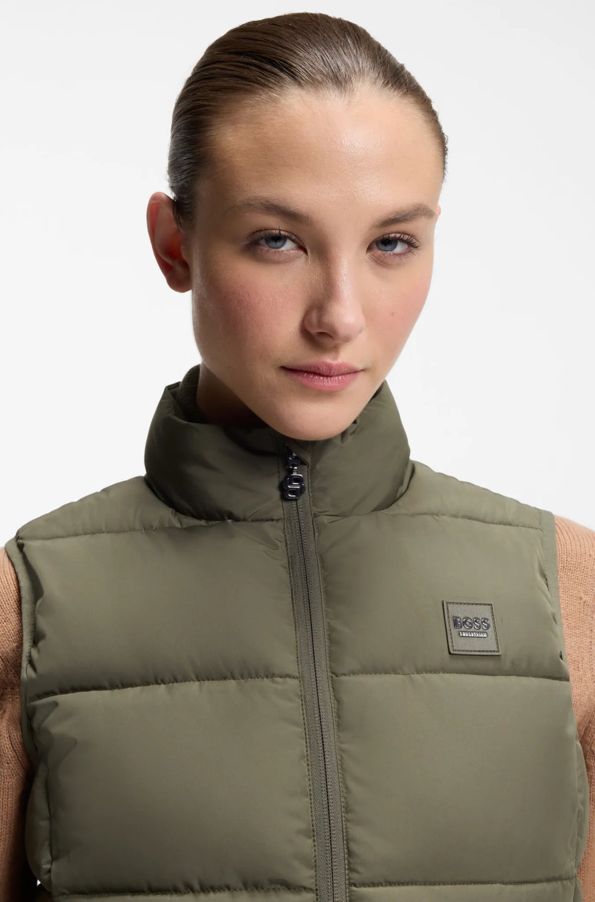 Tea Leaf | Viola Knitted Puffer Vest, view 4