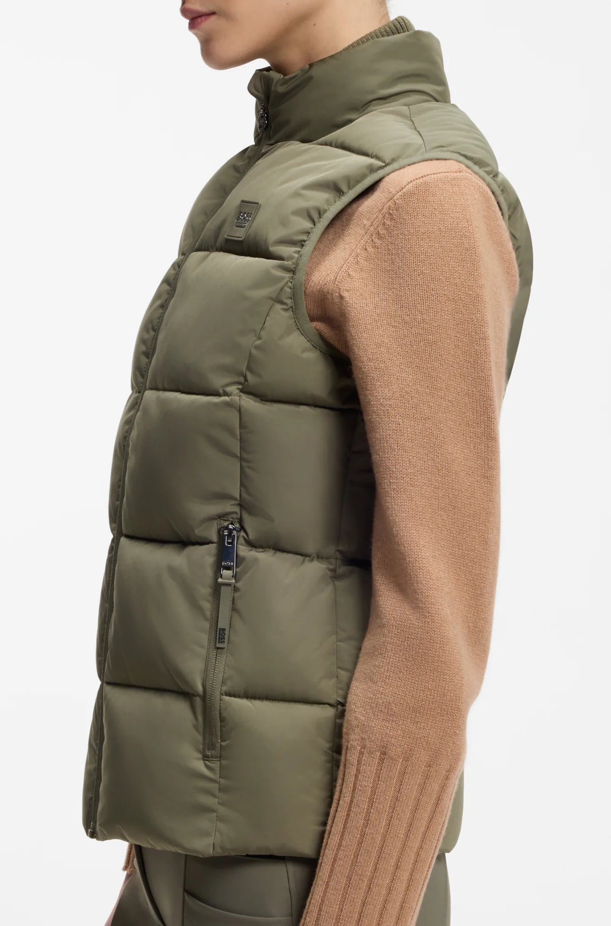 Tea Leaf | Viola Knitted Puffer Vest, view 6