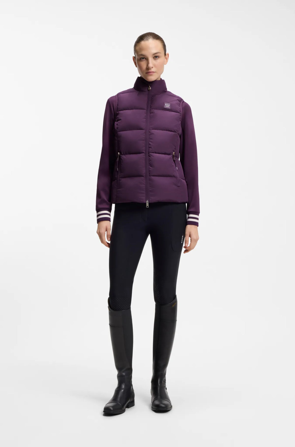 Deep Purple | Viola Knitted Puffer Vest, view 3