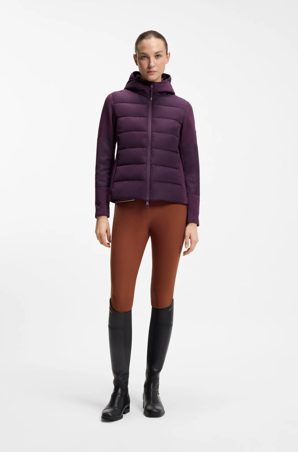 Deep Purple | Jessy Hybrid Puffer Jacket, view 2