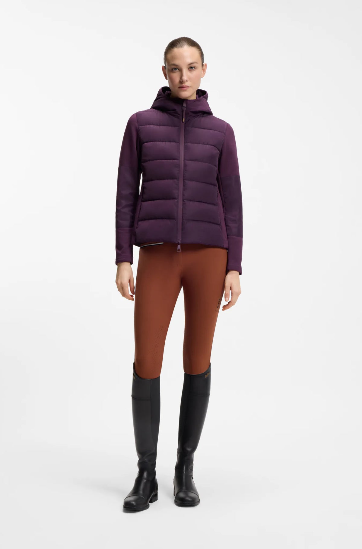 Deep Purple | Jessy Hybrid Puffer Jacket, view 2